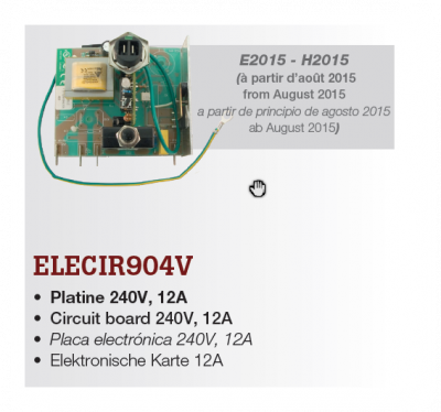 Elektronika vysávača CycloVac - ON/OFF, ELECIR904V